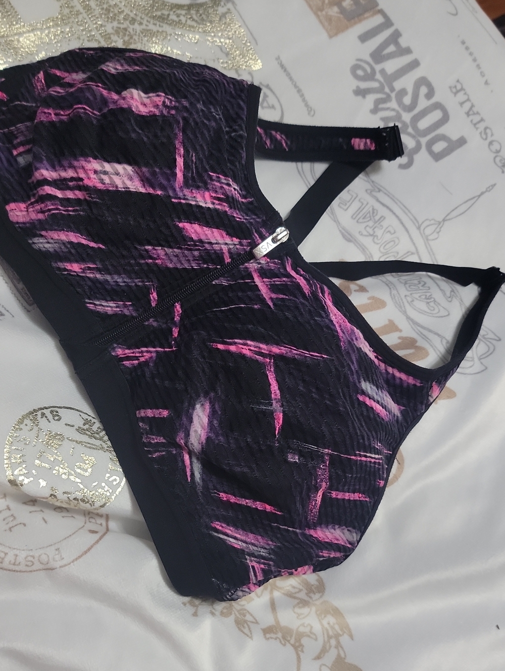 Victorias Secret VSX Women’s Front Zip High-Sports Bra in Black & Pink 38D